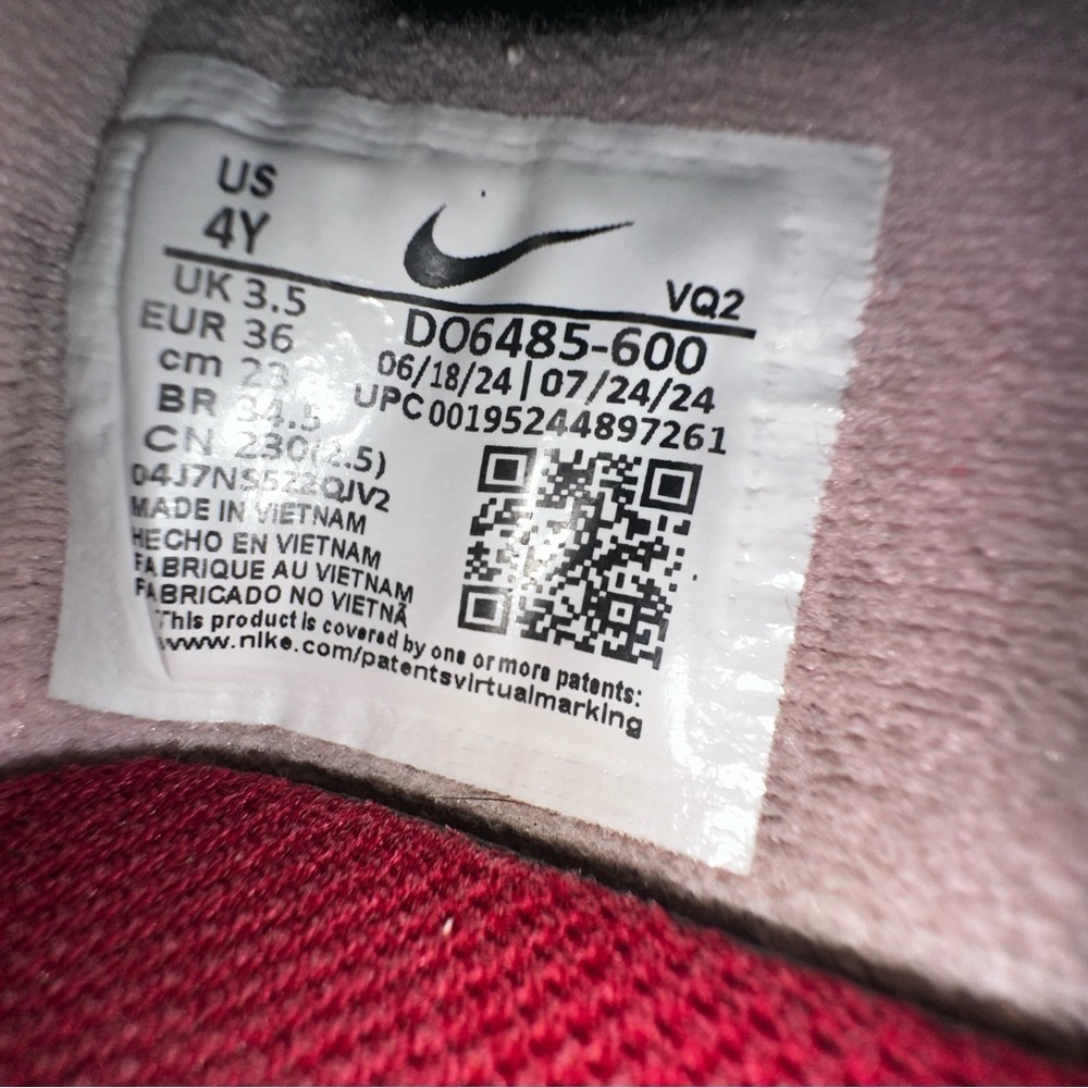 UGC BIG KIDS' NIKE DUNK LOW SNEAKERS Pink Glaze/White/Pomegranate Sz 4Y - Picture 9 of 11